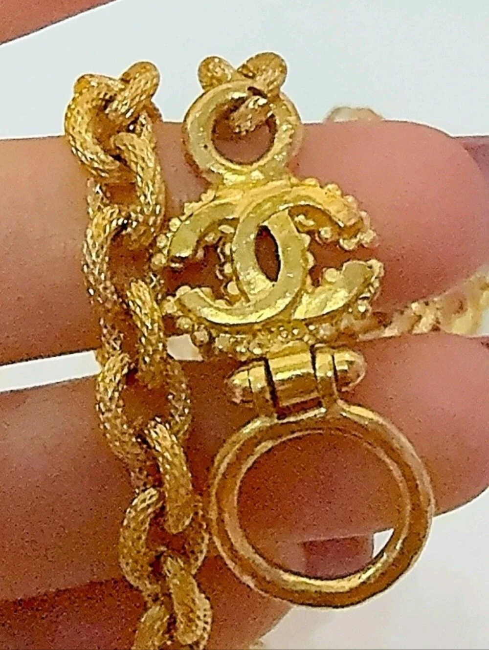 Chanel Vintage Coco Mark GP necklace 96A engraved